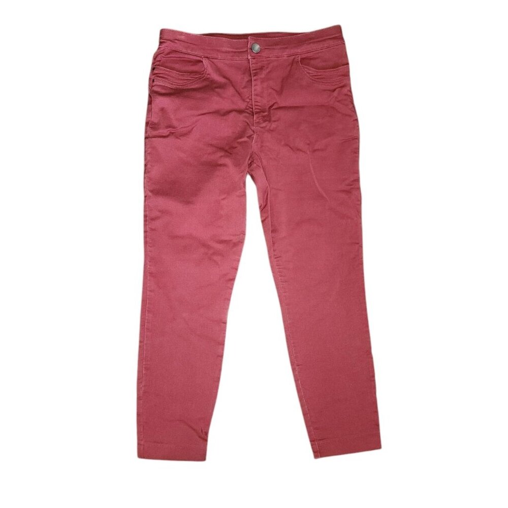 Christopher &‎ Banks Jeans Womens Size 8 Dark Pink Pockets Stretch Straight Leg